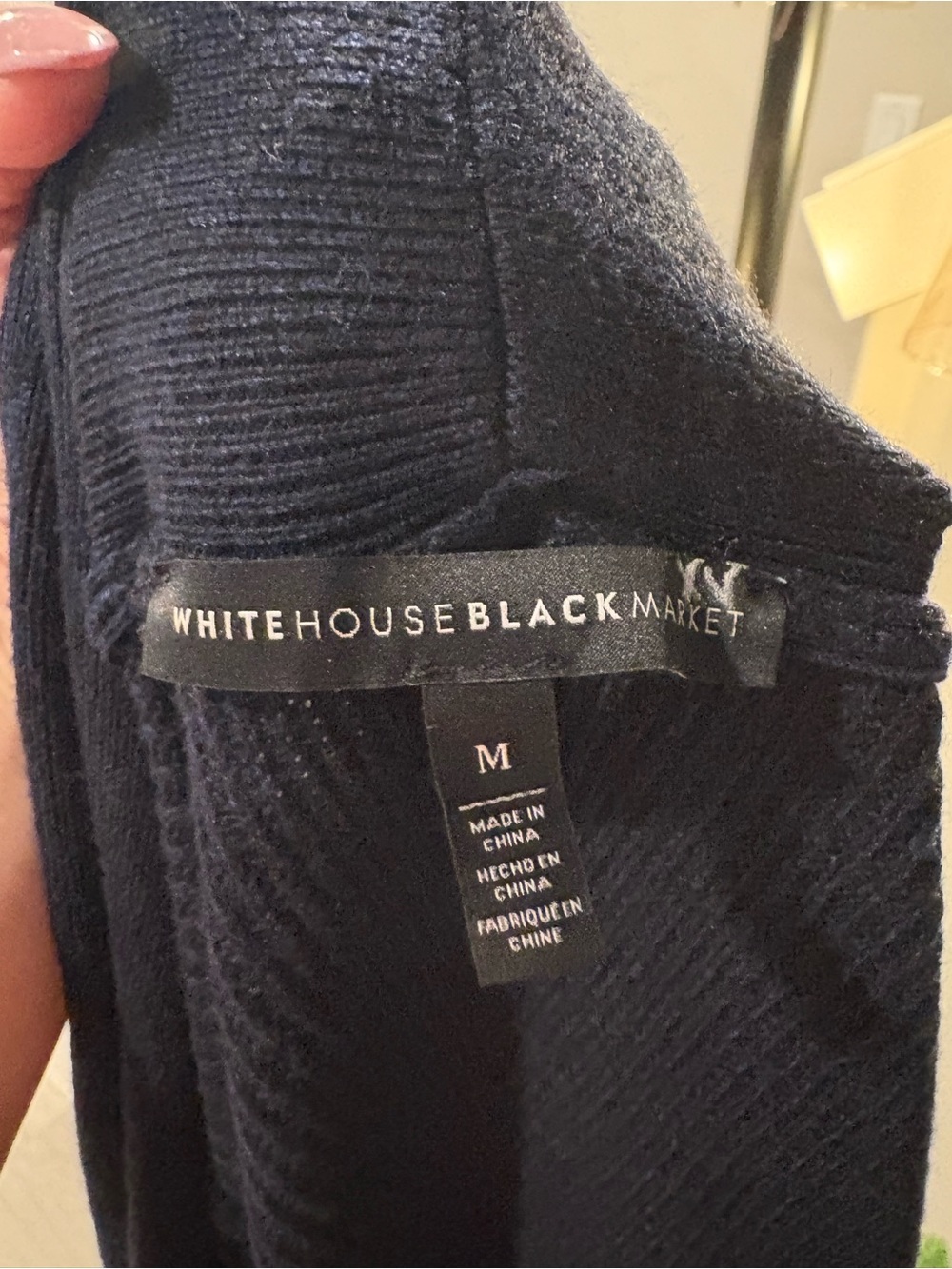 White House Black Market Navy Double-Breasted Knit Cardigan - Picture 4 of 4